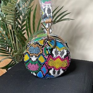 Multicolor Snake-print Handbag - Crossbody